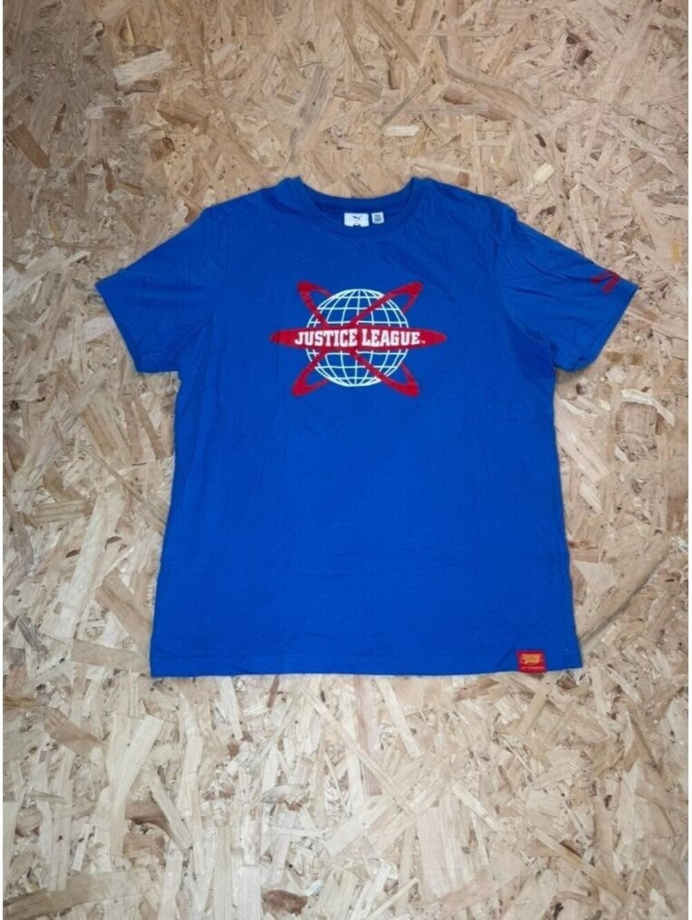 Puma x DC Comics Justice League Graphic T-Shirt Mens Medium Blue Crew Neck Tee